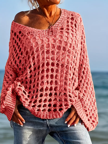 Isla | Crocheted Airy V-Neck Sweater