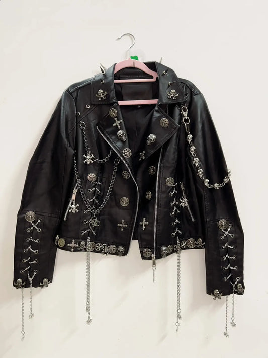 Averix | Punk Rock Leather Biker Jacket