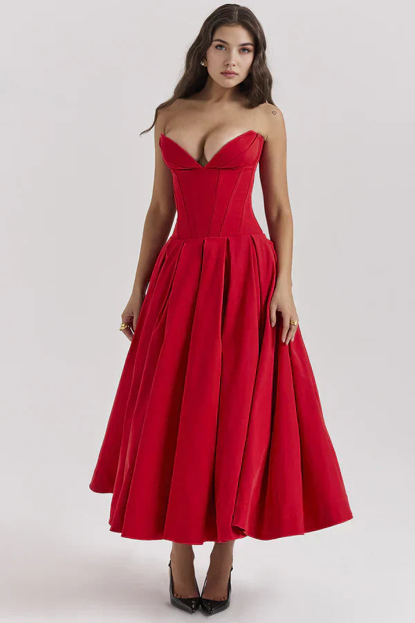 Seraphina | Strapless Midi Dress