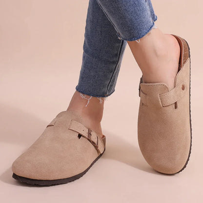 Renzo | Suede Clogs with Buckle