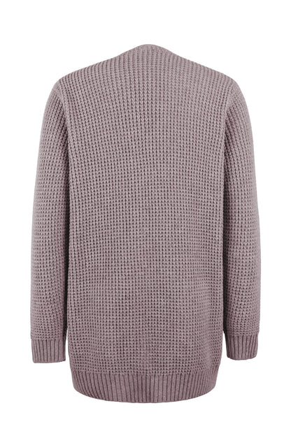 Mireille | Long Chunky Knit Open Cardigan With Pockets
