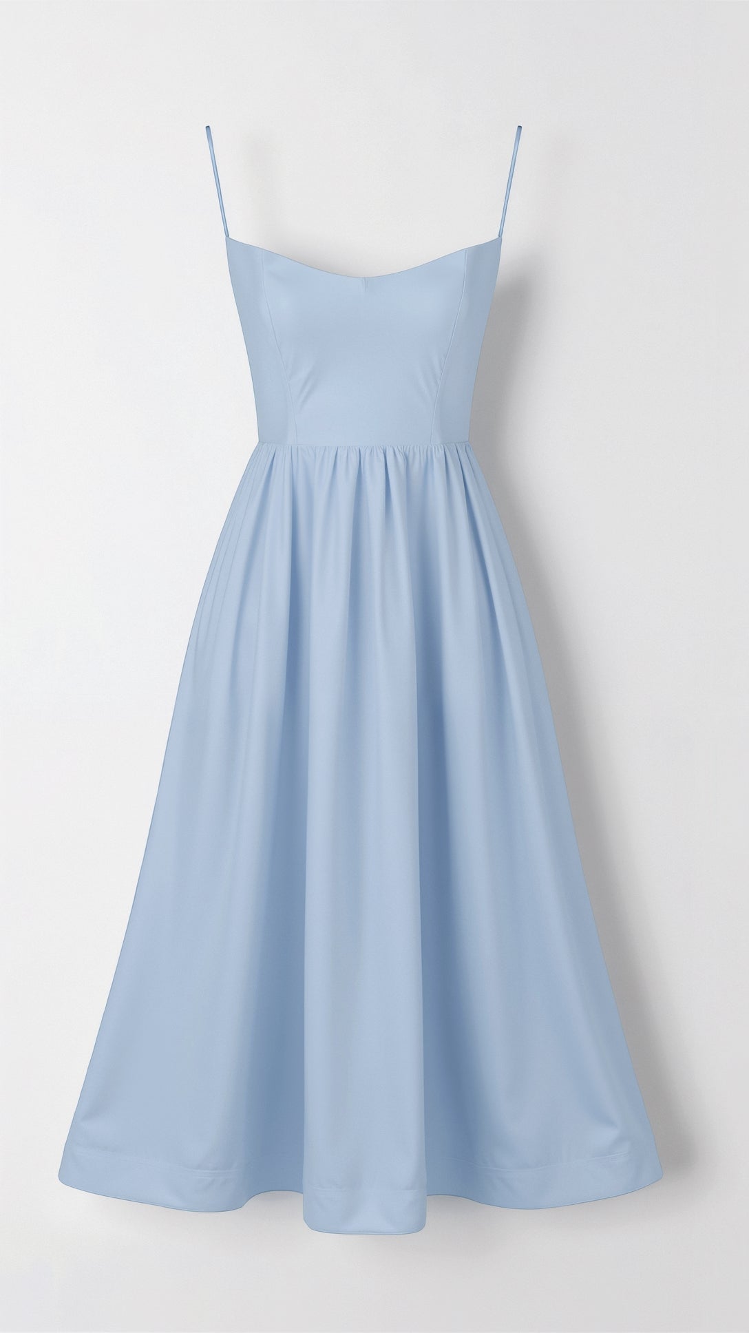 Eliane | Sleeveless Midi Dress with Spaghetti Straps and Sweetheart Neckline