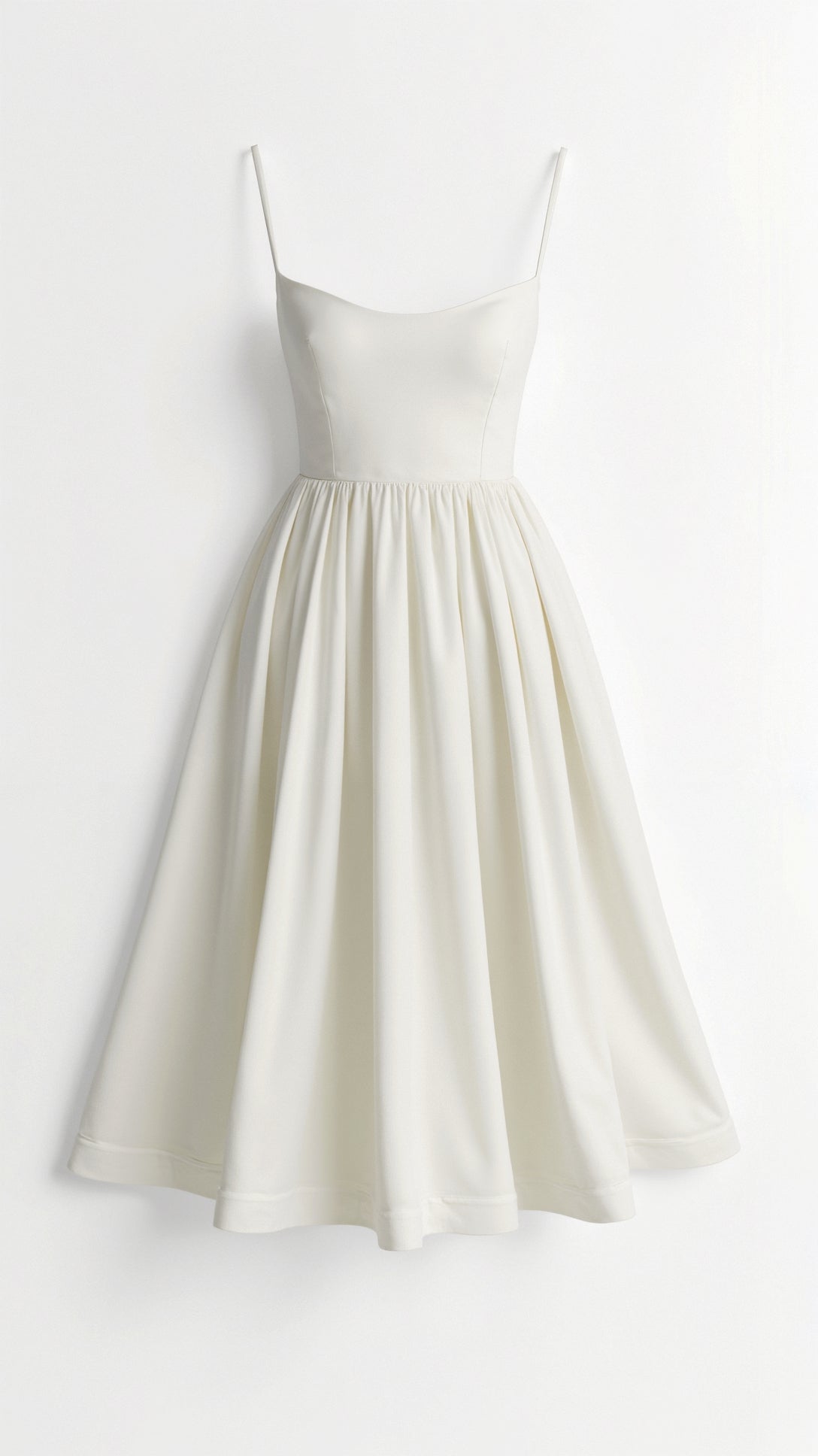 Eliane | Sleeveless Midi Dress with Spaghetti Straps and Sweetheart Neckline