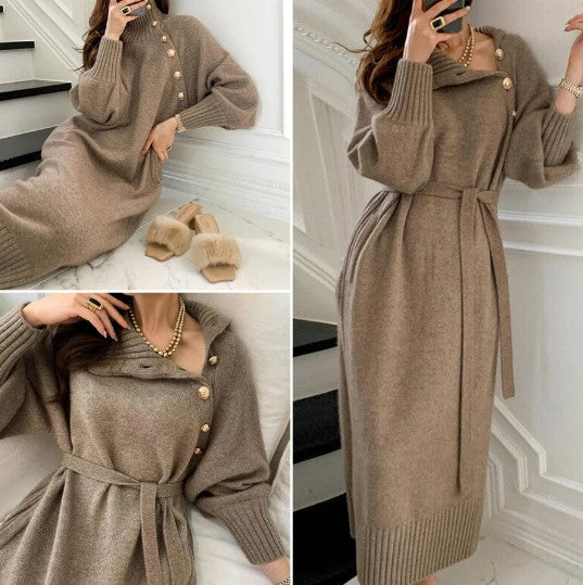 Alina | Knitted Turtleneck Dress